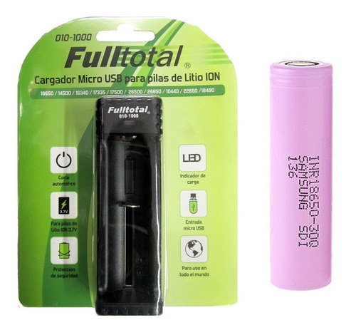 Cargador Usb Pila Samsung 18650 Modelo 30q 3000mah 15a