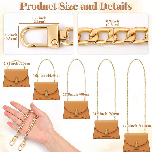 5 Correa De La Cadena De Crossbody Cadena De Oro Para Bolso