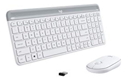 Combo Inalámbrico Logitech Mk470 Slim - Blanco Roto