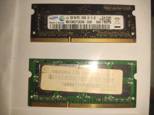 Memoria Ram Ddr3 2gb 1333mhz Laptop Portátil Samsung (Usado)