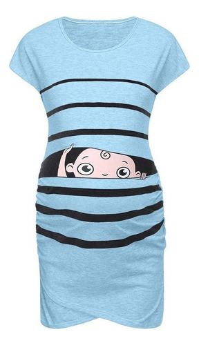 Vestido De Maternidad Lindo Divertido Estampado De Bebé