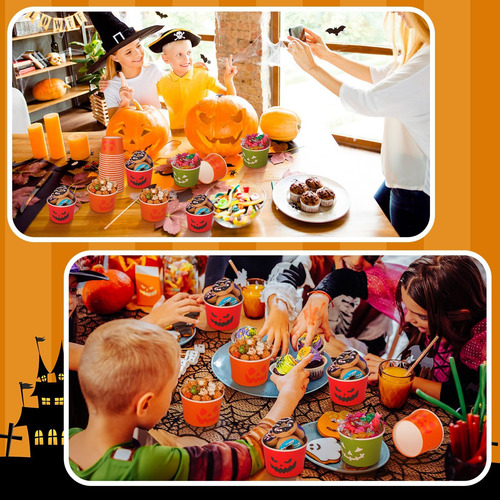 Uiifan 80 Piezas 8 Oz Vasos Desechables De Halloween Vasos D