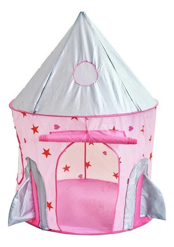 Tent Tunnel Rocket Tent Tent, Juguete Infantil 3 En 1 Para J Color Rosa