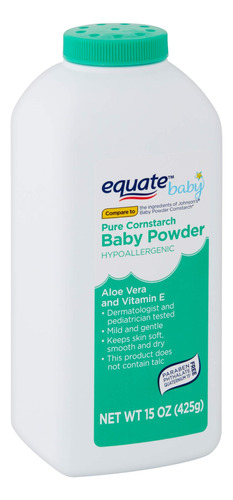 Equate Polvo Puro De Almidon De Maiz Para Bebe, Aloe Vera Y