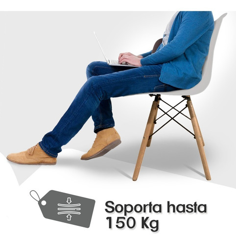 Imagen 5 de 6 de Kit De 4 Sillas Tipo Eames Colores Minimalistas Stay Elit