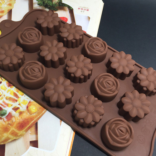 Molde Para Tartas Con Forma De Cavidad, Flor, Rosa, Chocolat