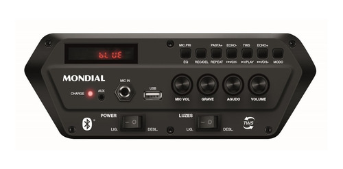 Caixa Amplificada Connect Lights Cm-400 Preta Mondial Bivolt Cor Preto 110V/220V