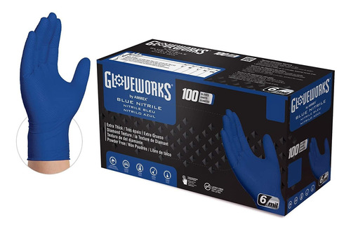 Gloveworks Hd Industrial Blue Nitrile Gloves   Mil, Lat...