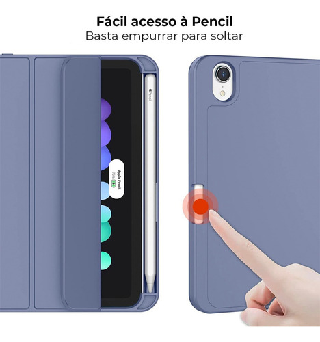Funda Smartcover Para iPad Mini 6 + Espacio Pencil Morado