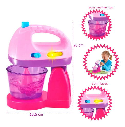 Brinquedo Batedeira Infantil Funciona De Verdade Com Luz