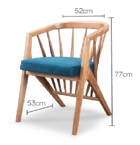 Imagen 2 de 7 de Silla Para Comedor Madera 100% Maciza Roble Ref: Maciza504
