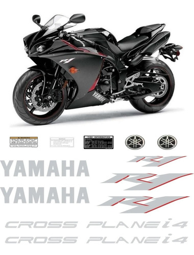 Kit Adesivos Yamaha R1 2010 Preta R110pt