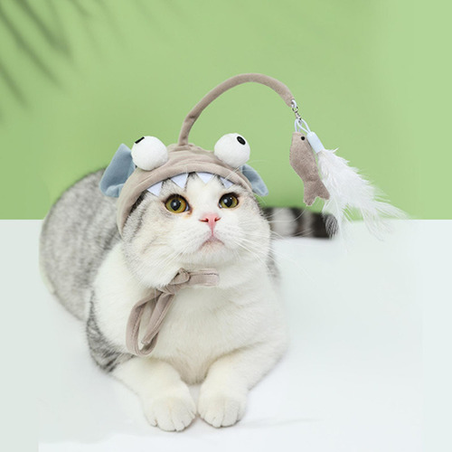 Divertido Juguete De Plumas De Gato Varita Dinosaurio Rosa