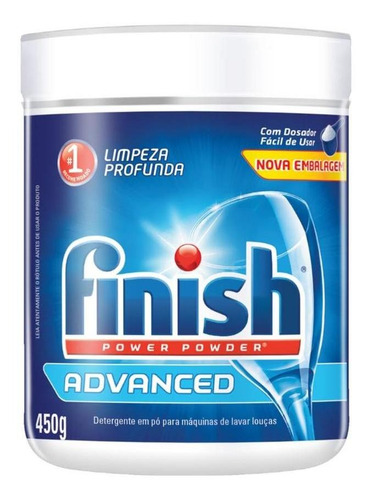 Imagem 2 de 5 de Finish Detergente Lava-louças Em Pó 450g Limpeza Profunda