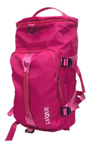 Mochila Fitness Treino Bolso Impermeável Grande +alça De Mão Cor Rosa Liso