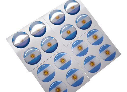 Sticker De Resina Dome Bandera Argentina X4u. Redondo