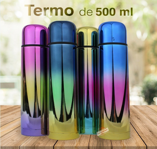 Imagen 6 de 6 de Termo De Acero Inoxidable Tornasol Antiderrame 500 Ml 10633