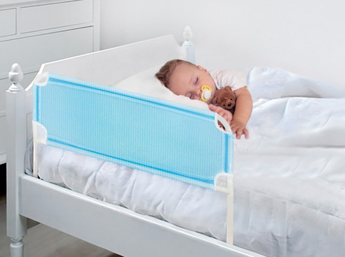 Grade De Cama Proteção Serve Cama Normal E Box Altura 54cm Cor Azul
