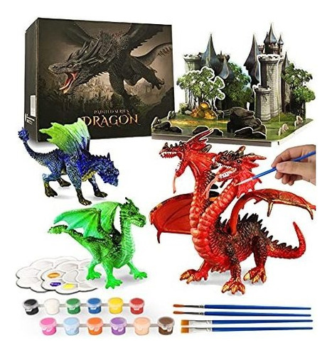 Pinte Sus Pr Os Dragones Kit De Pintura Juguetes De Dra...