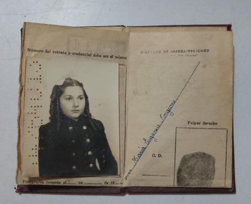 Cedula De Identidad Vintage 1959 (Usado)