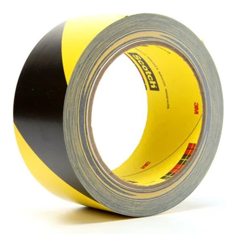 Imagen 1 de 7 de Cinta Tira De Seguridad 3m 5702 Negro/amarillo 50,8mm X 32m