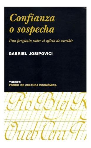 Libro: Confianza O Sospecha. | Gabriel Josipovici