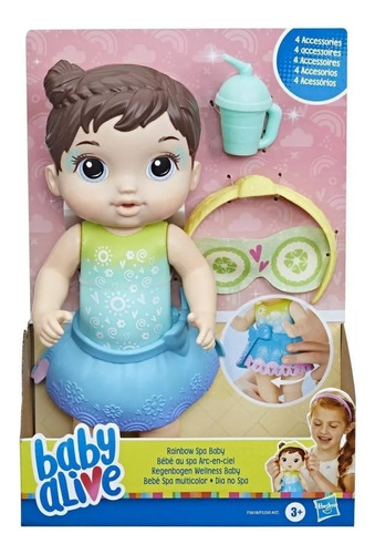 Baby Alive Spa Multicolor Bebe Cabello Castaño