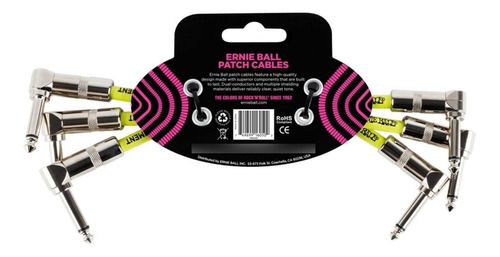 Cable Interpedal Ernie Ball P06051 Patch Pack X3 Cuo Color Negro