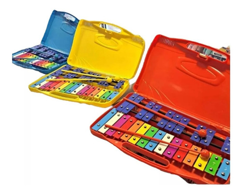 Metalofono 25 Notas Cromatico C Estuche Xilofono C/2 Baqueta