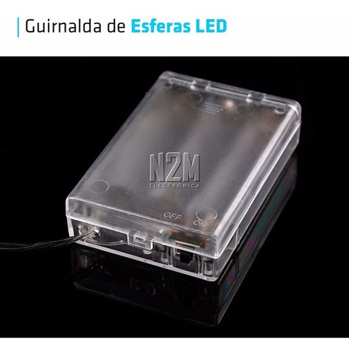 Imagen 3 de 10 de Guirnalda Luces Led 20 Bolitas 3 Metros Blanco Calido Pilas Navidad