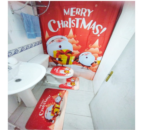 Set Fundas De Navidad Baño Decoracion Navideña 4 Piezas /gyb