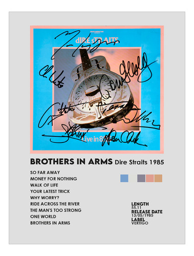 Poster Papel Fotografico Dire Straits Brothers In Arms 80x60