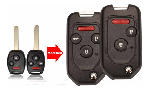 Carcasa Llave Flip Honda De 2 Botones + Pánico