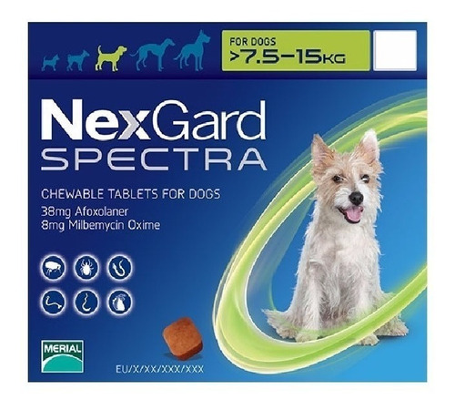 Nexgard Spectra 7.5 - 15kg Parásitos Pulgas Garrapatas 