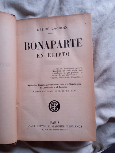 Bonaparte En Egipto Désiré Lacroix Garnier 