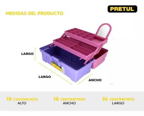 Caja Cosmetiquera 14″ Organizador Maquillaje Rosa Pretul