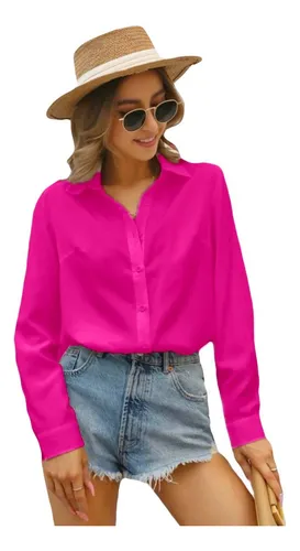 Camisa rosa fucsia mujer new arrivals