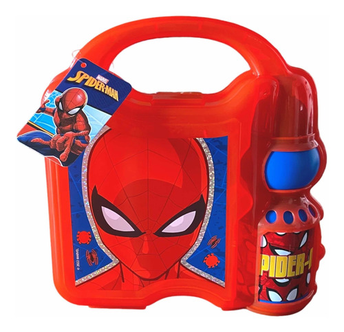 Lunchera Y Botella Deportiva Spiderman Hombre Araña Plástico