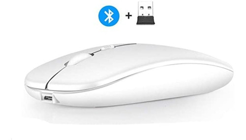 Mouse A  Bluetooth Y Inalámbrico  Recargable De Color Blanco