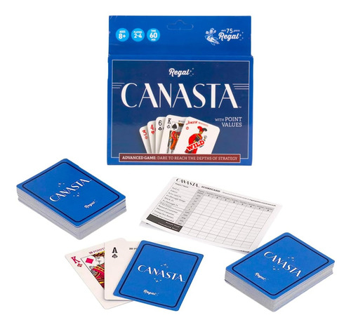 Regal Games Canasta Family Card Game - Cards De Color Azul D