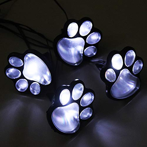 Luces Solares Led Con Estampado De Patas, Juego De 4 Perros,
