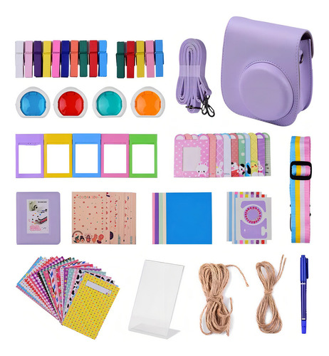 Kit De Cámara Instantánea 12 En 1 Para Fuji Color Violeta