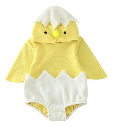 Disfraz De Pollito Para Bebé Recién Nacido Con Capucha Y Zapatos, Body Polar De Manga Larga, Ideal Para Carnaval, Pascua Y Sesiones De Fotos (Color Amarillo)