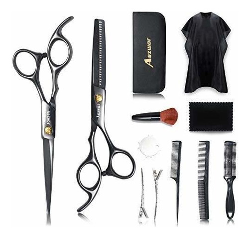 Hair Cutting Scissors Set- 12pcs Home Salon Barber Kit B