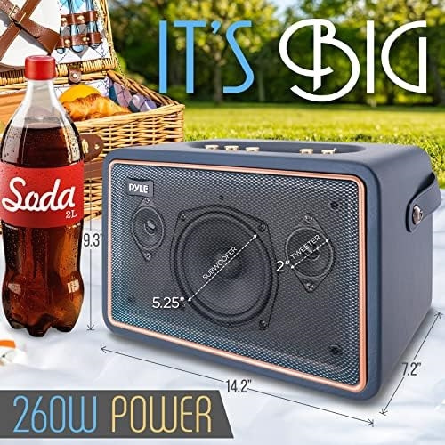 Pyle Altavoz Bluetooth Vintage - Sistema De Audio De Estilo