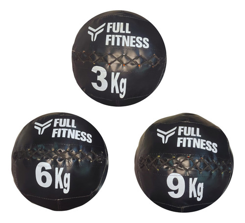 Kit Medicine Ball 3kg 6kg Y 9kg Sin Pique Cross Funcional