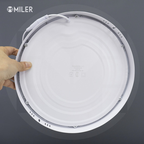 Imagen 6 de 10 de Panel Led Exterior Plafon Circular 24w Ø30cm Marco Blanco