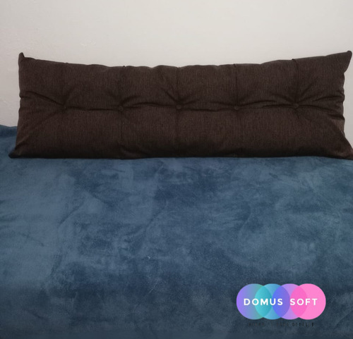 Almohadón Rectangular Domus Soft 1.5m X 50cm 2 Plazas Marrón Oscuro Chenille Liso