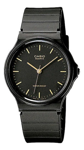 Reloj Casio Mq-24-1eldf Original Resina Unisex Correa Negro Bisel Negro Fondo Negro