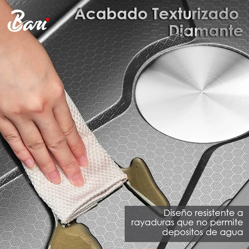 Fregadero Multifuncional Una Tina Acero Inox Negro Diamante